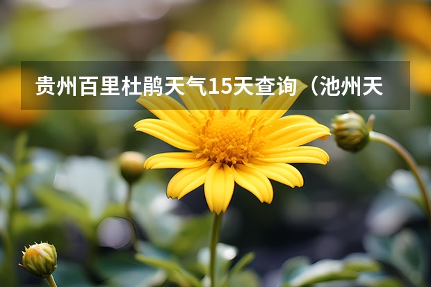 贵州百里杜鹃天气15天查询（池州天气池州天气预报30天准确一个月）